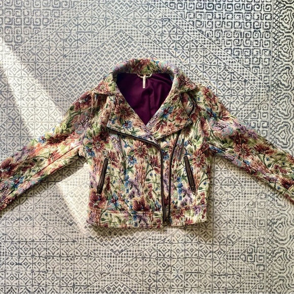 Free People Floral Tapestry Moto Jacket - Picture 4 of 9